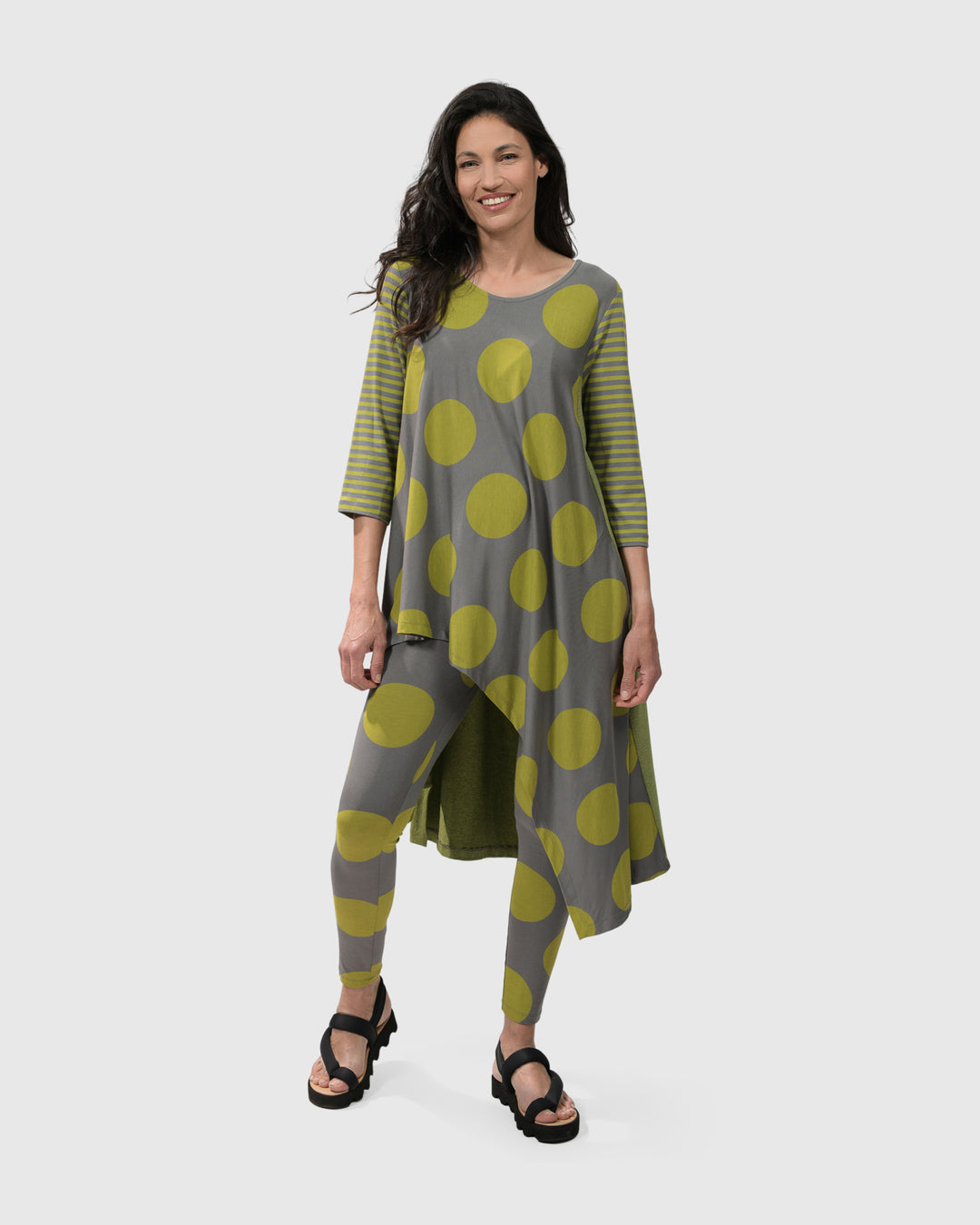 CITY SIZZLE SWING TUNIC TOP, LIME