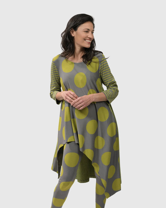 CITY SIZZLE SWING TUNIC TOP, LIME