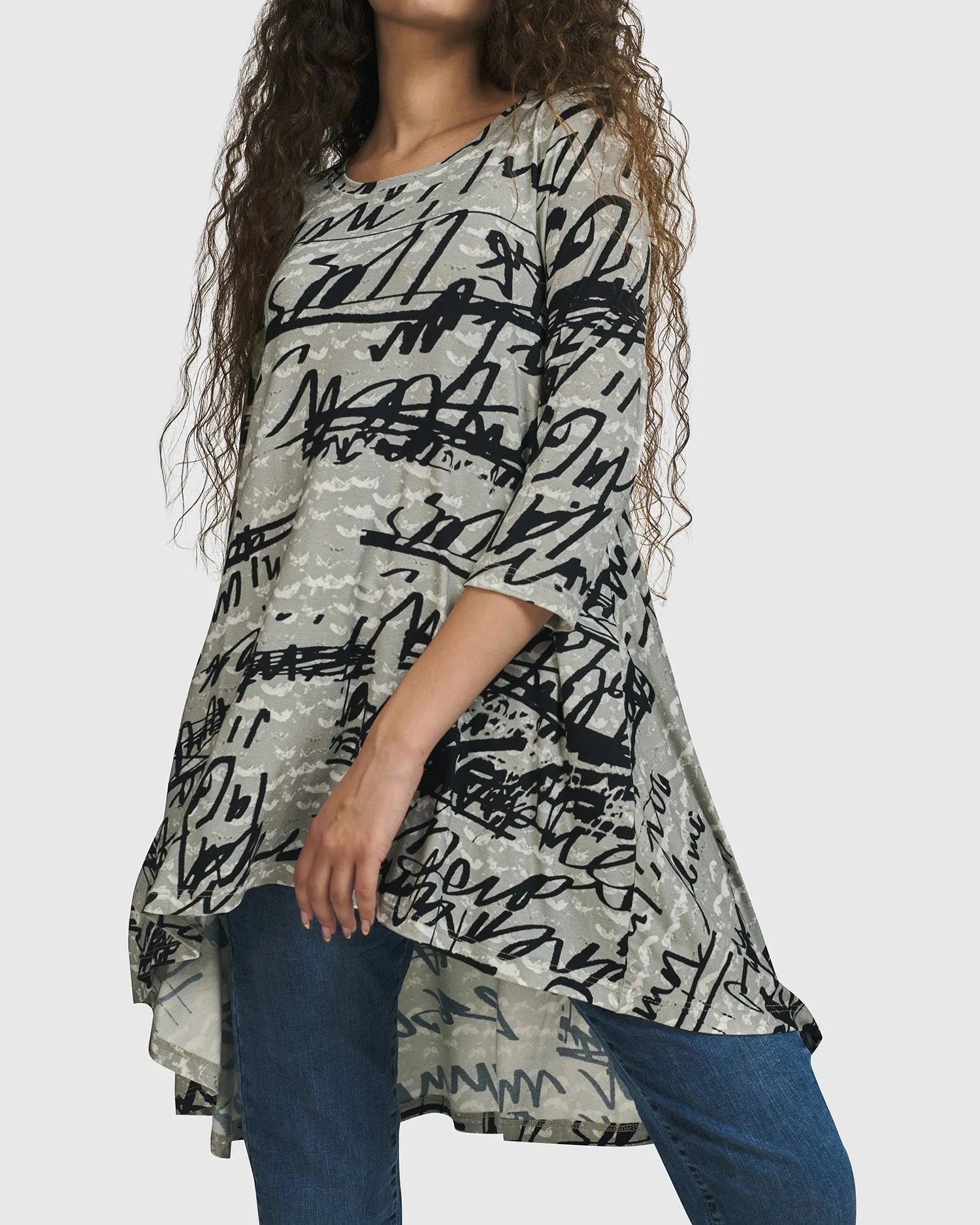 Flirty Swing Tunic Top, Script â Alembika U.S.