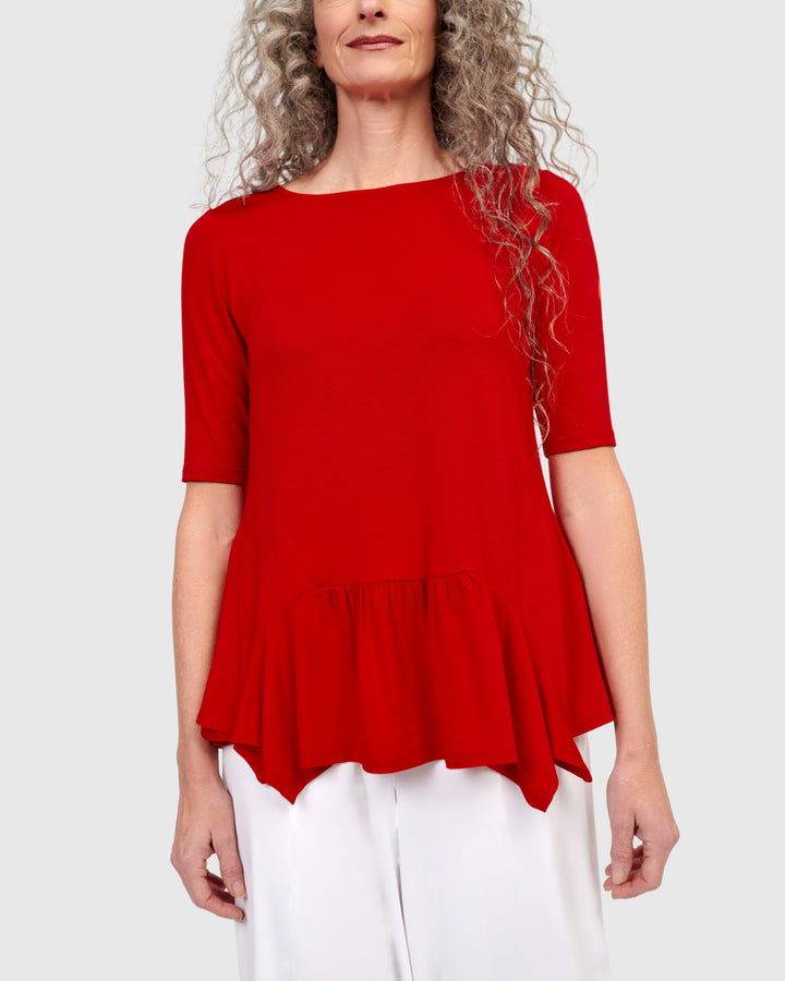 Addison Flouncy Tee, Red