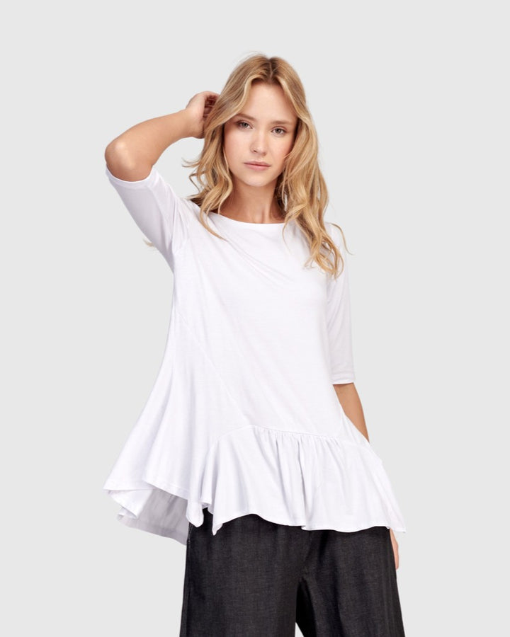 Addison Flouncy Tee, White