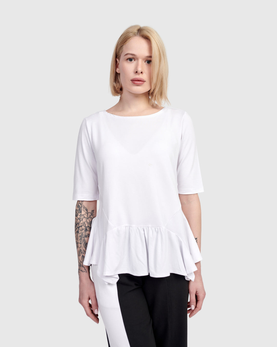 Addison Flouncy Tee, White