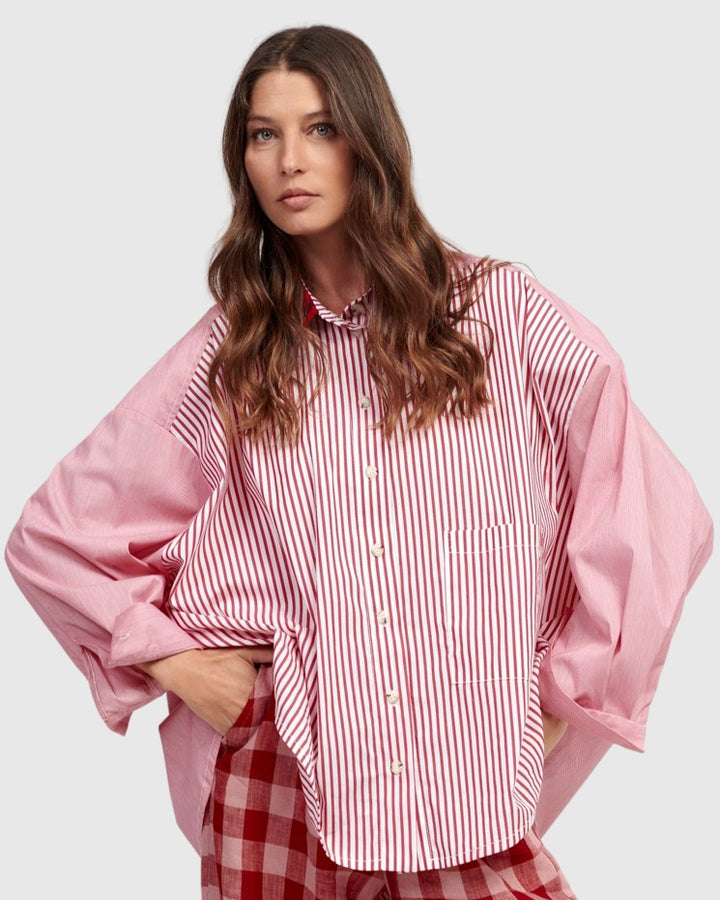 Belmont Button Down Top, Stripes