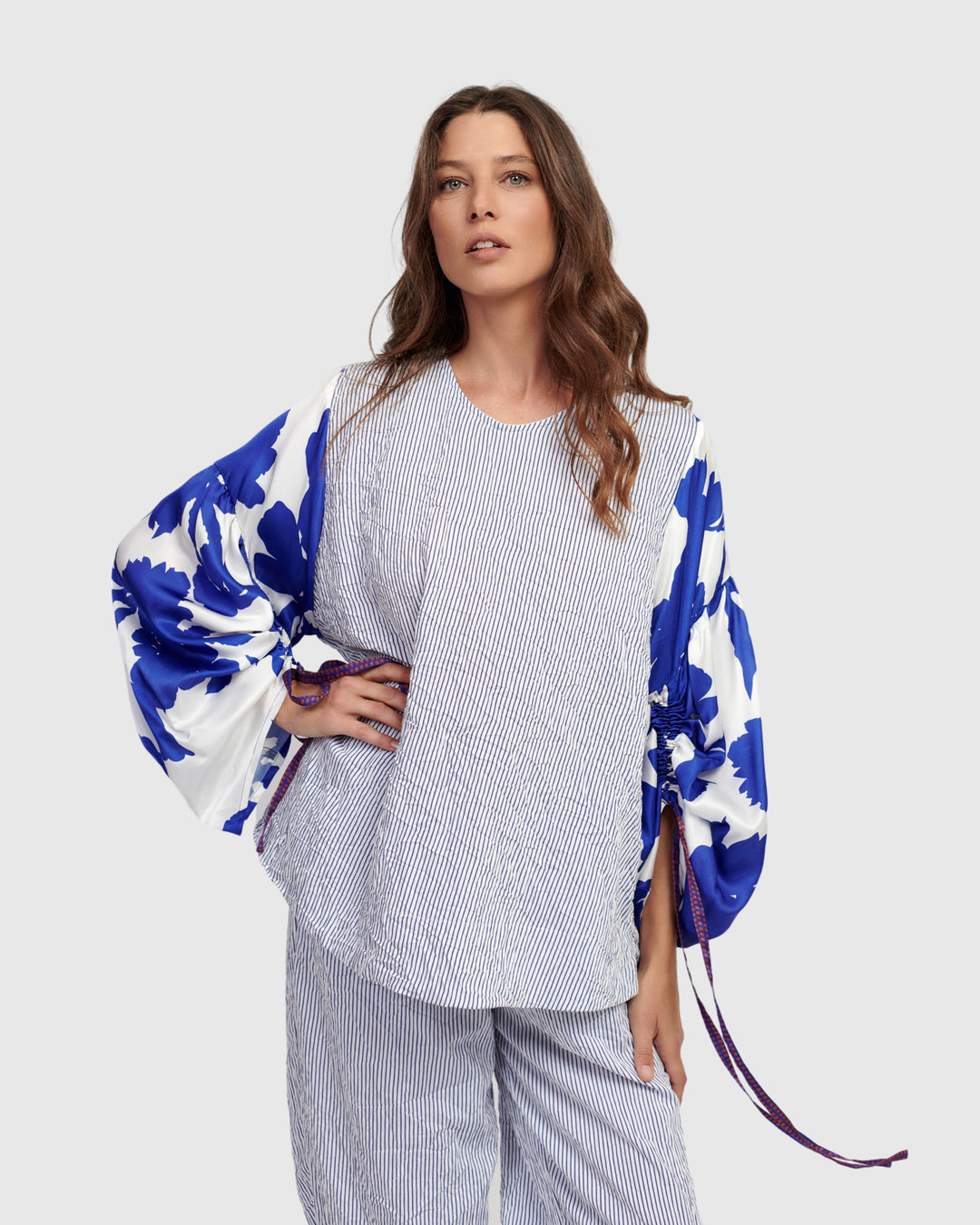 Maeve Crinkle Blouse, Cerulean