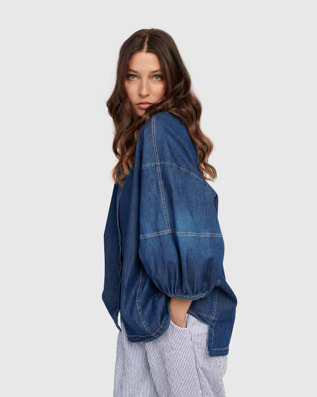 Pippa Relaxed Blouse, Denim