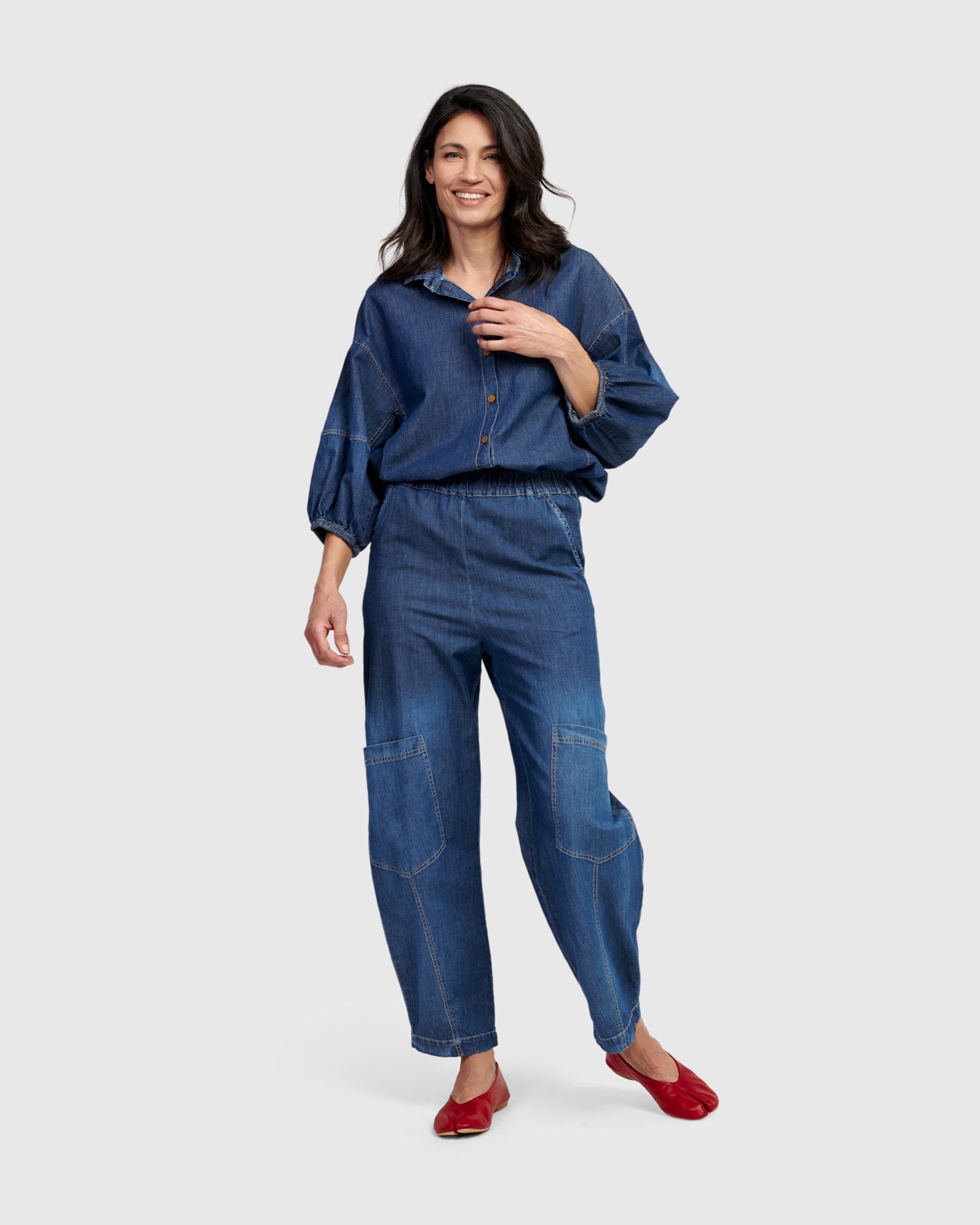 Denim Papaya Relaxed Pants, Blue – Alembika U.S.