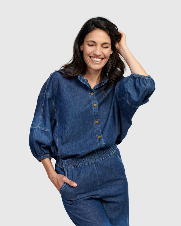 Pippa Relaxed Blouse, Denim