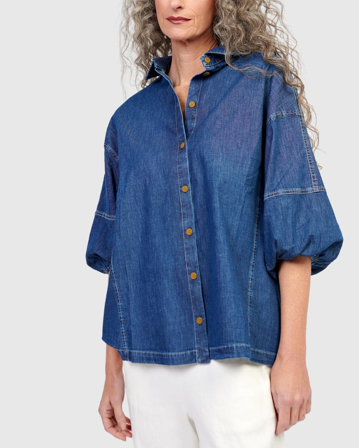 Pippa Relaxed Blouse, Denim