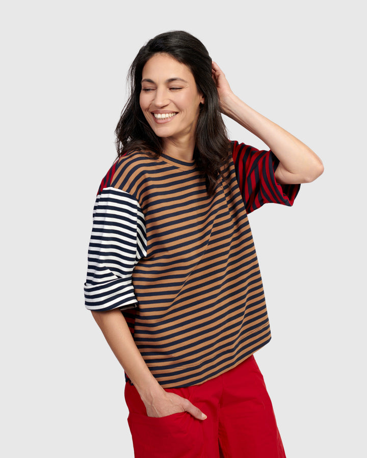 Aliyah Easy Tee, Stripes