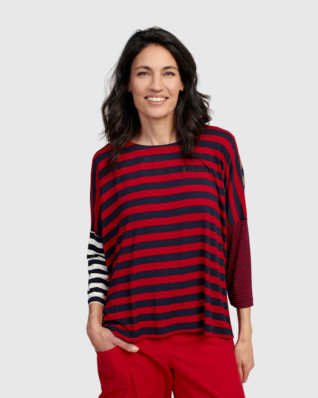 Juliana Pullover Top, Stripes