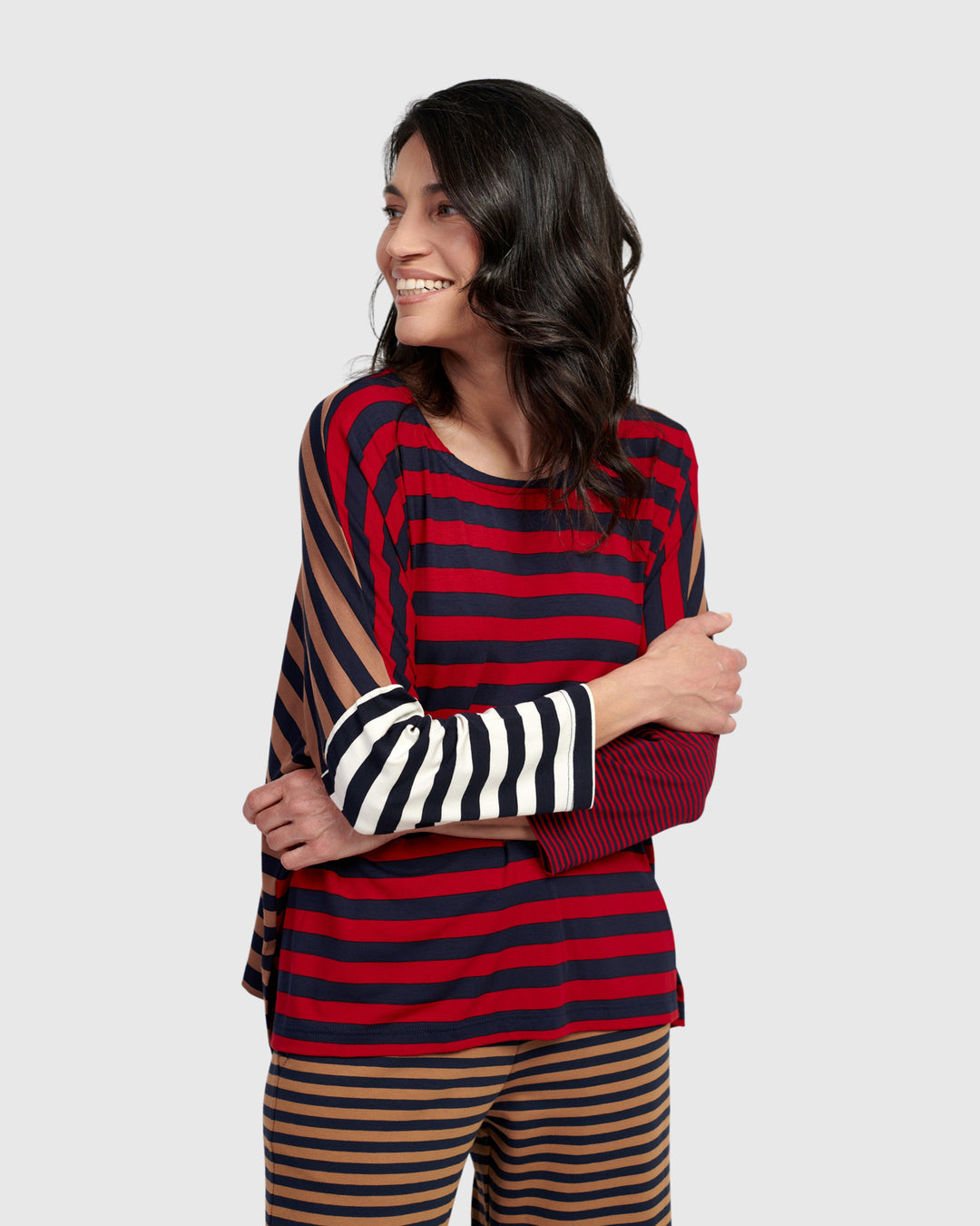 Juliana Pullover Top, Stripes