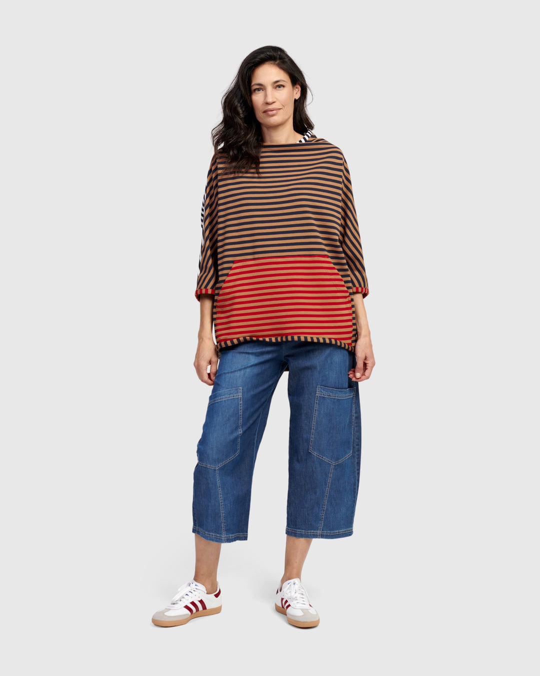 Shelby Pocket Pullover Top, Stripes