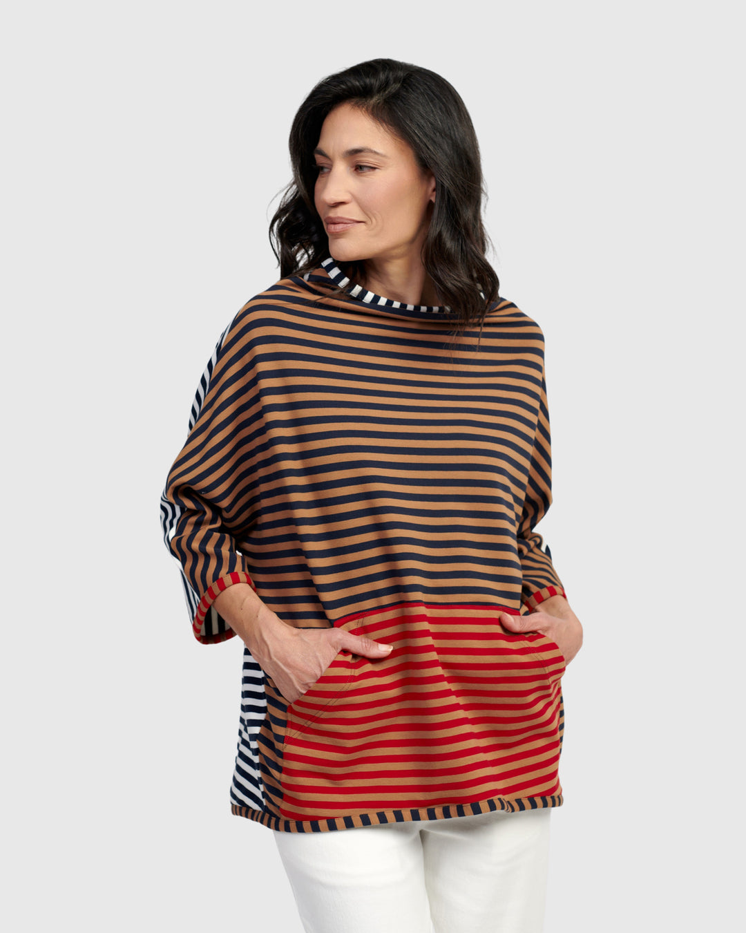 Shelby Pocket Pullover Top, Stripes