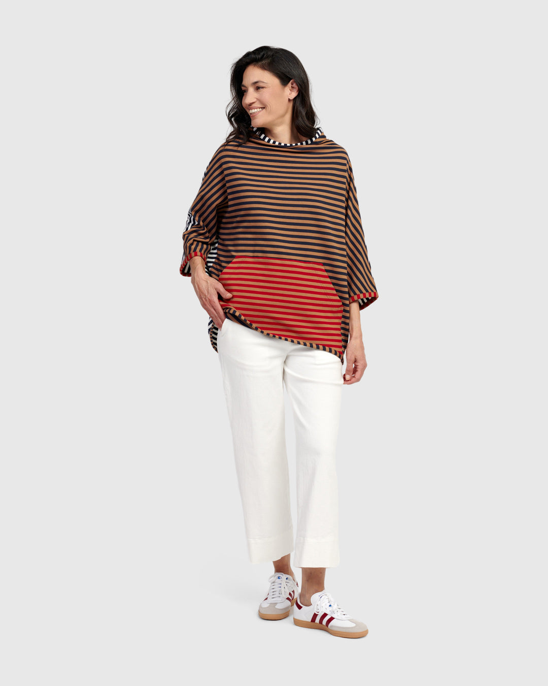 Shelby Pocket Pullover Top, Stripes