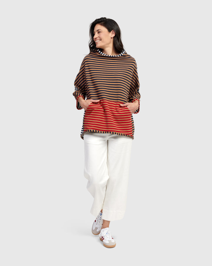 Shelby Pocket Pullover Top, Stripes