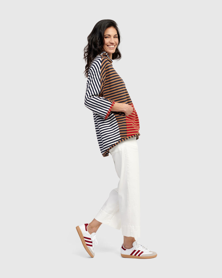 Shelby Pocket Pullover Top, Stripes