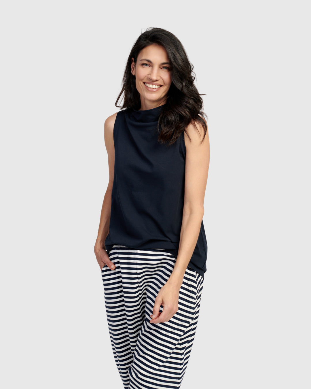 Essential Soft Bistro Top, Navy