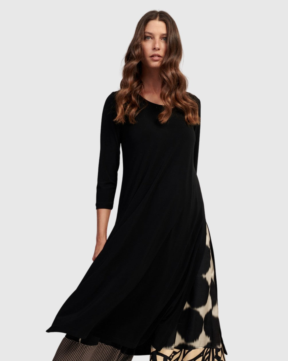 Essential Long Tunic Top, Black