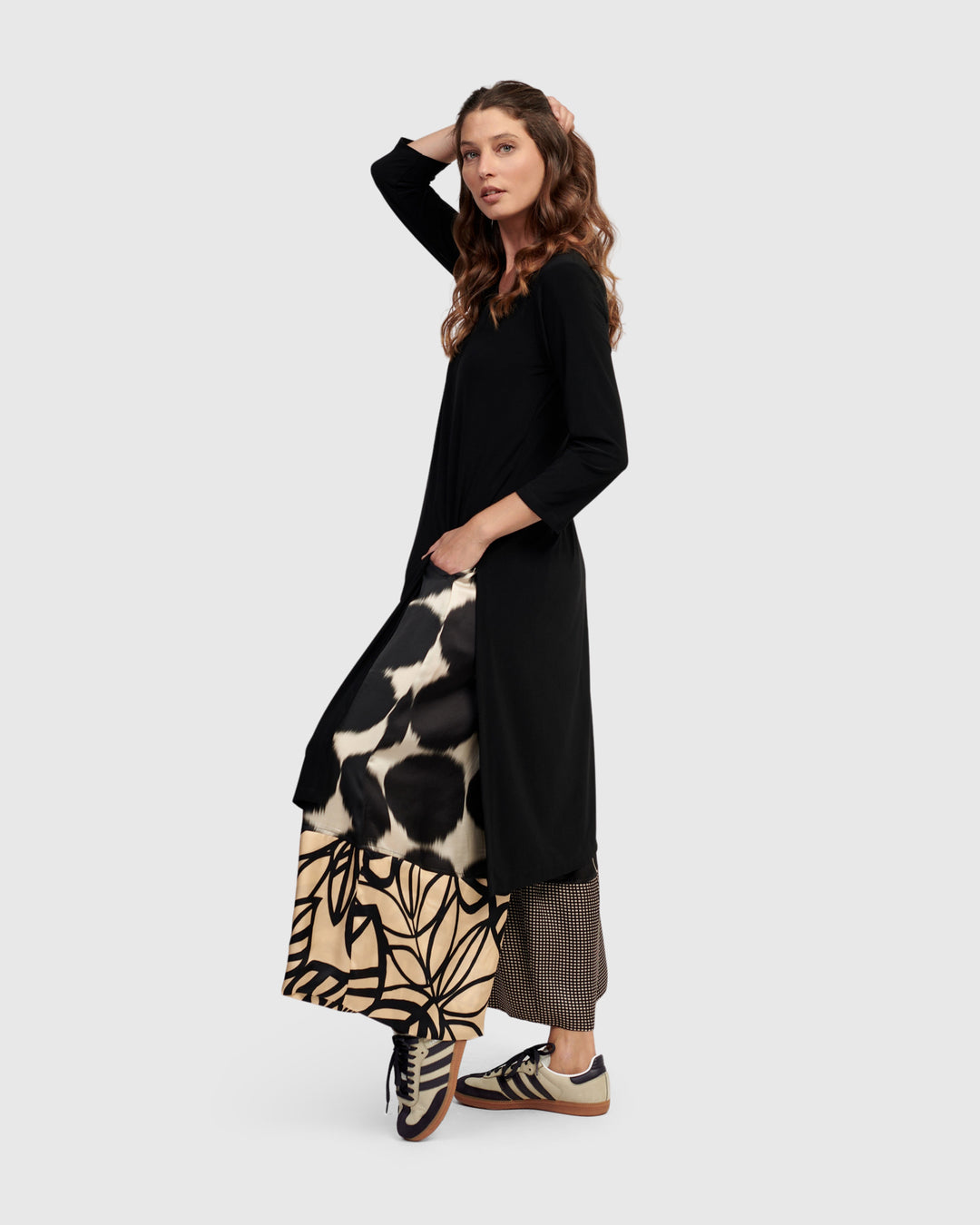 Essential Long Tunic Top, Black