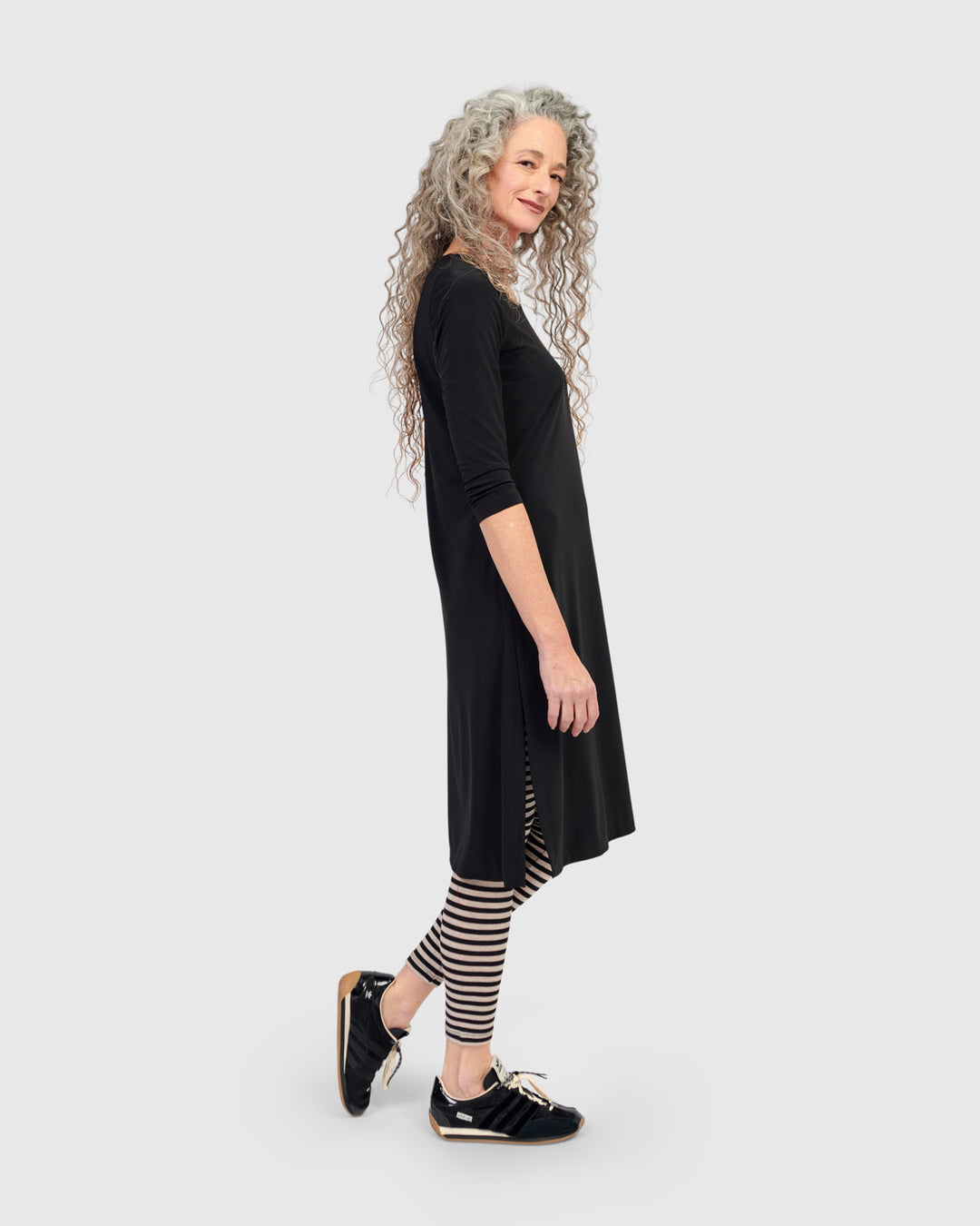 Essential Long Tunic Top, Black