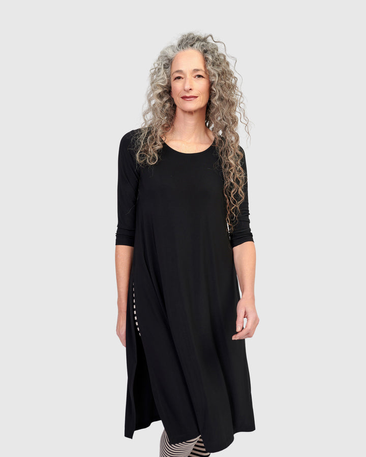 Essential Long Tunic Top, Black