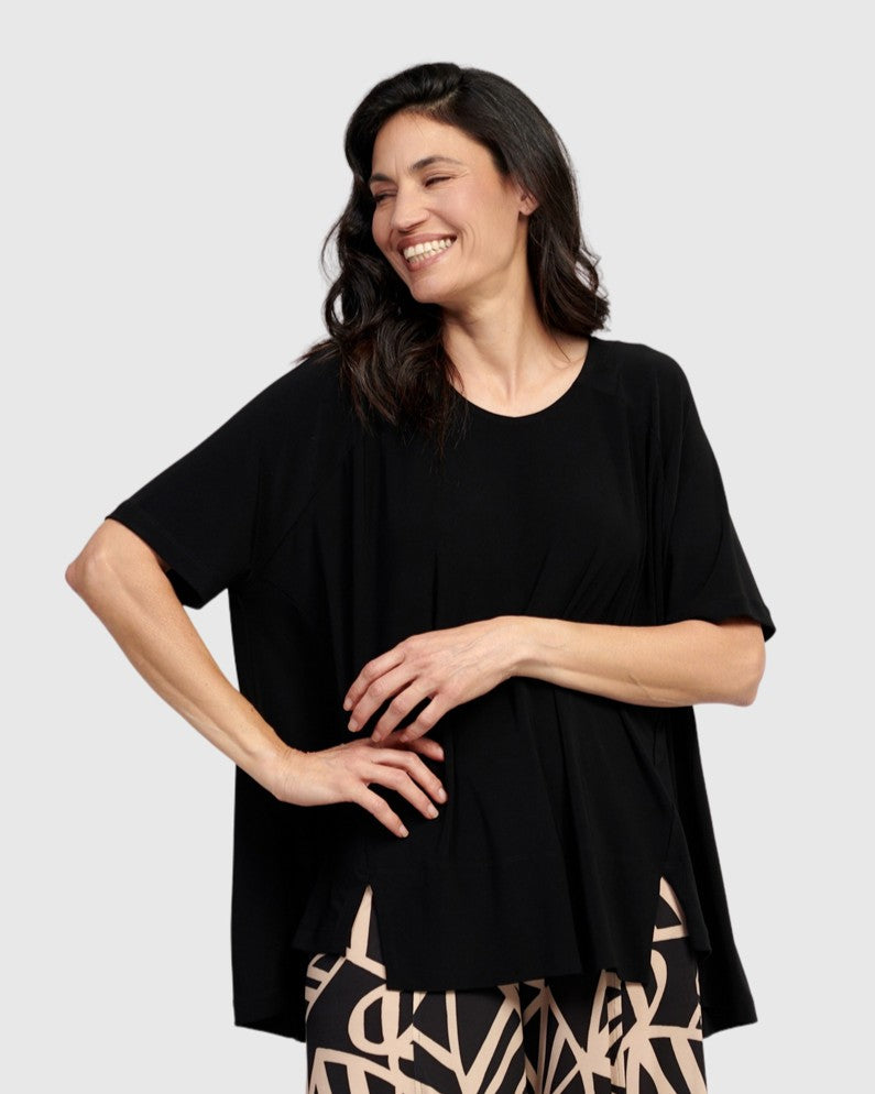 Essential Trapeze Pullover Tee, Black