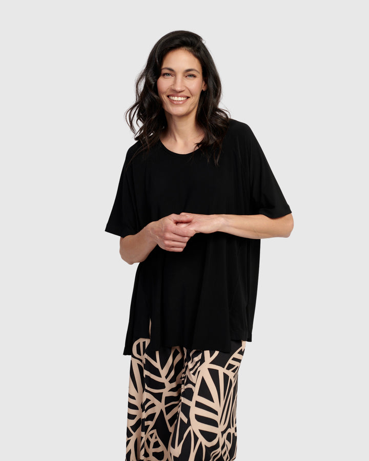 Essential Trapeze Pullover Tee, Black