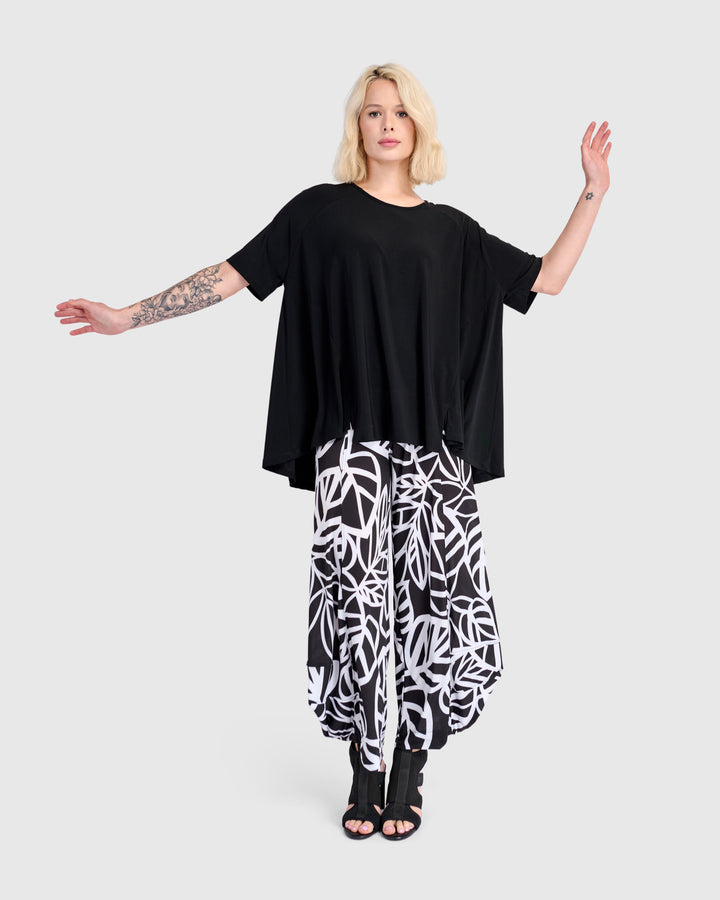 Essential Trapeze Pullover Tee, Black