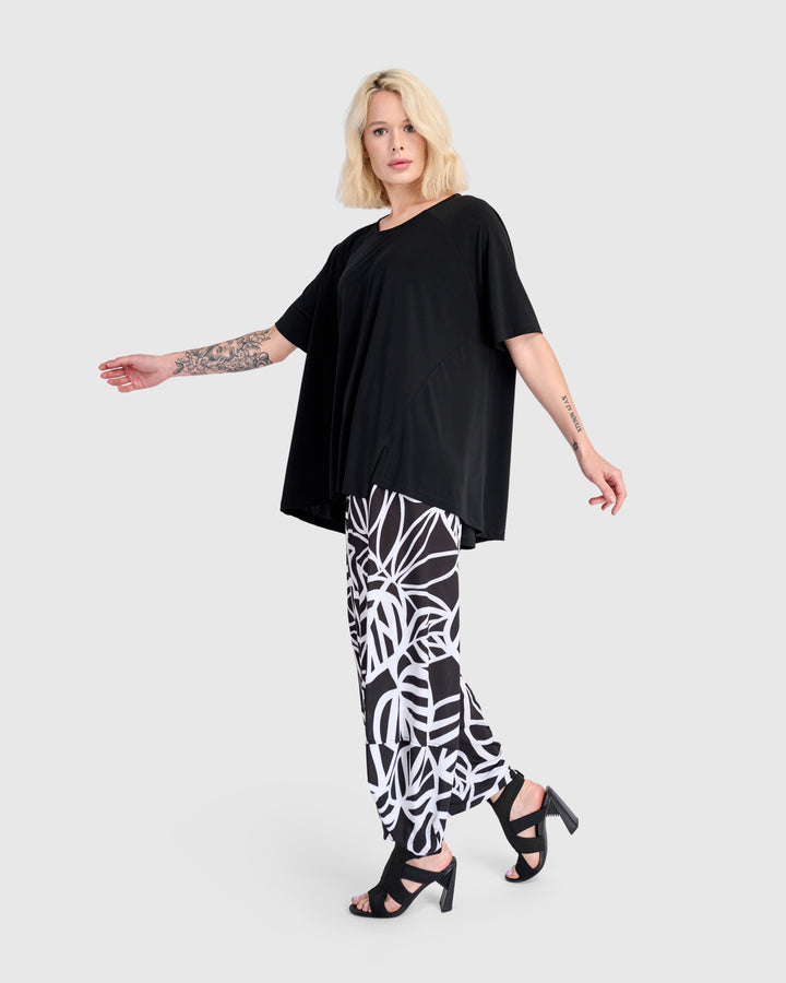 Essential Trapeze Pullover Tee, Black