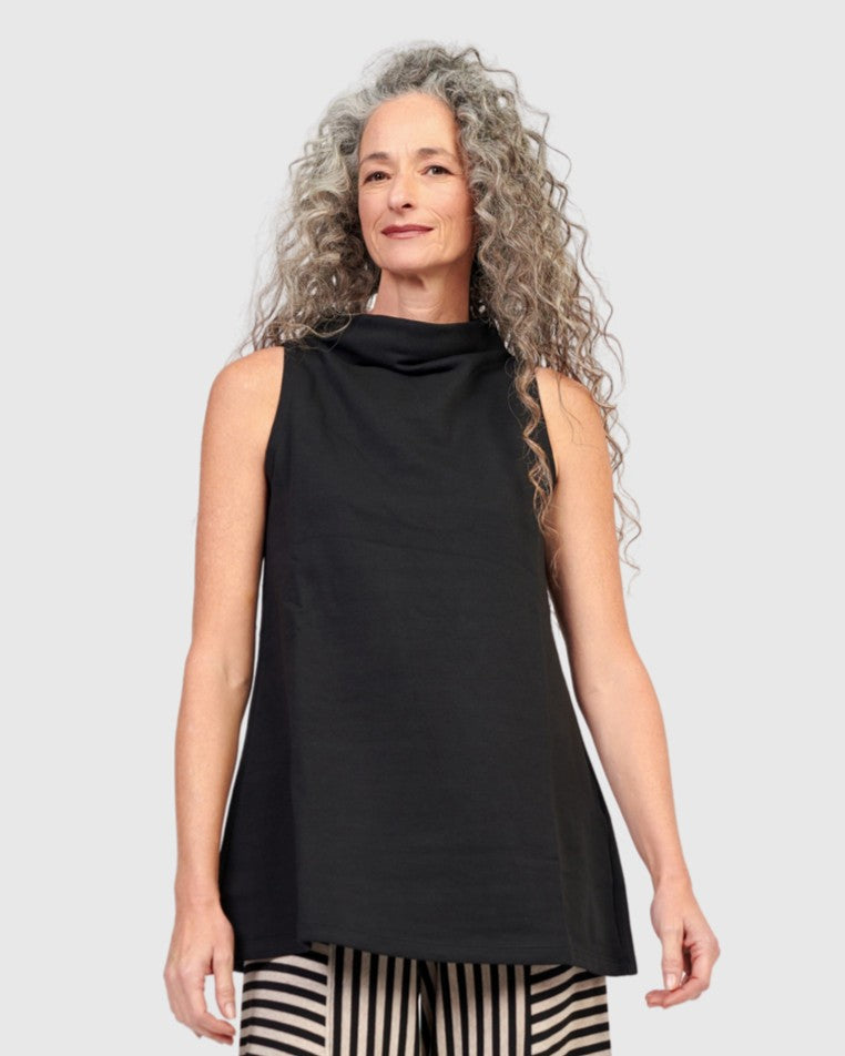 Essential Bistro Sleeveless Top, Black