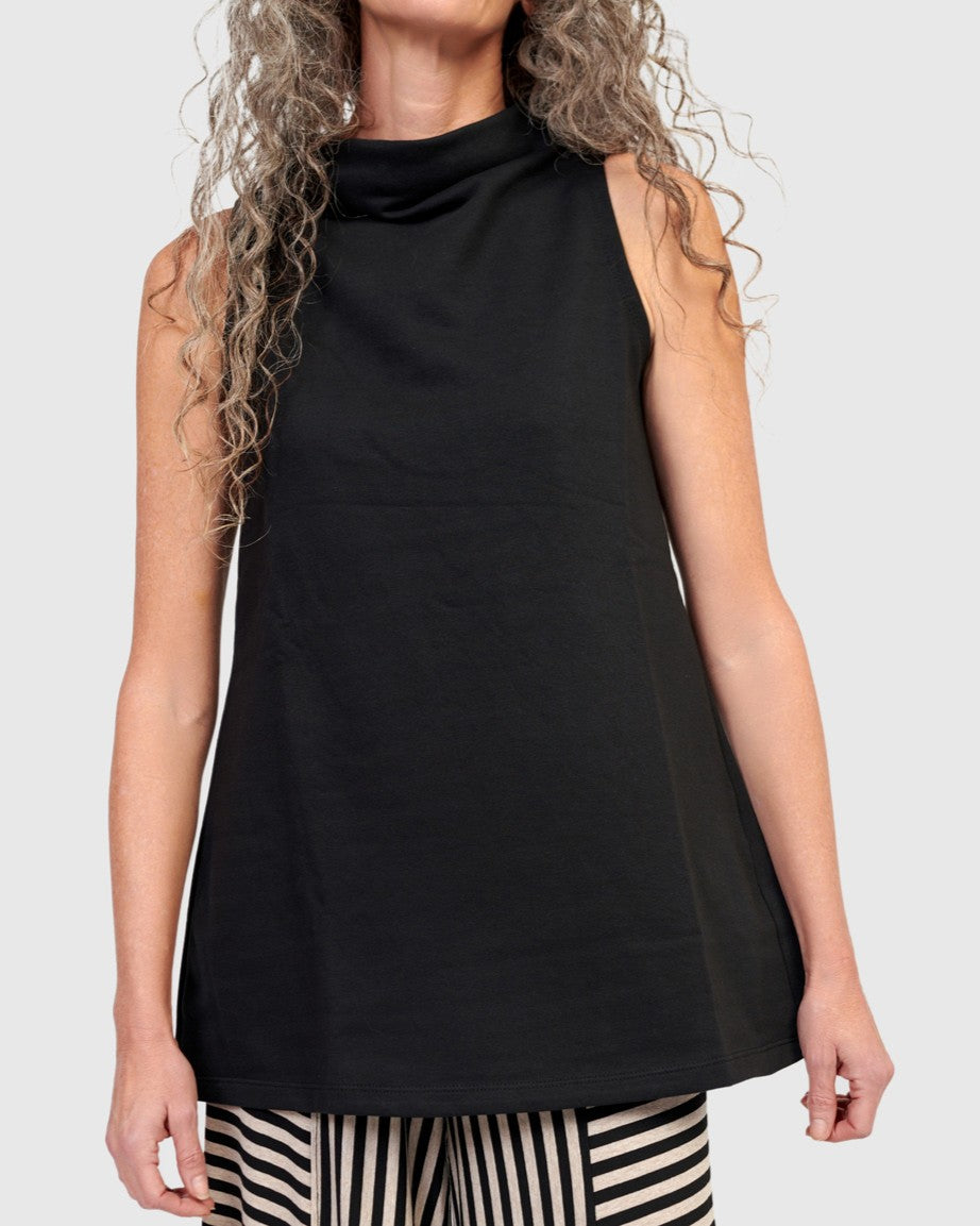 Essential Bistro Sleeveless Top, Black