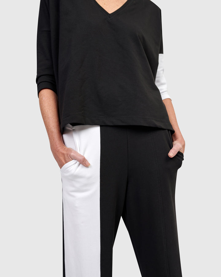 Olivia Lounge Pants, Black/White