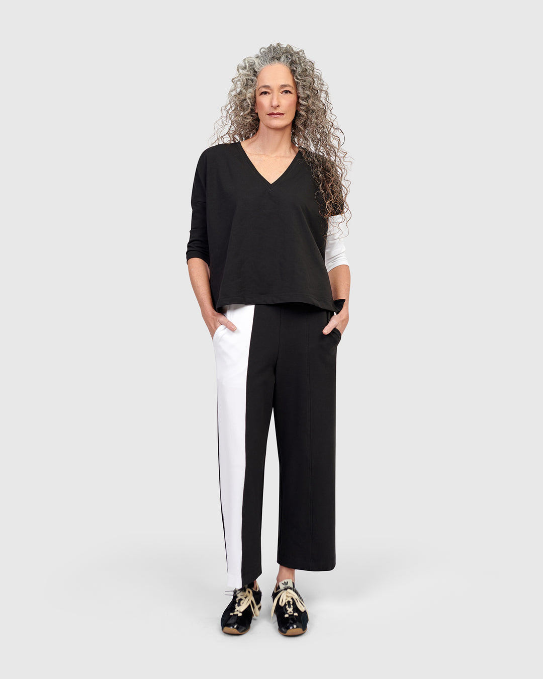 Olivia Lounge Pants, Black/White