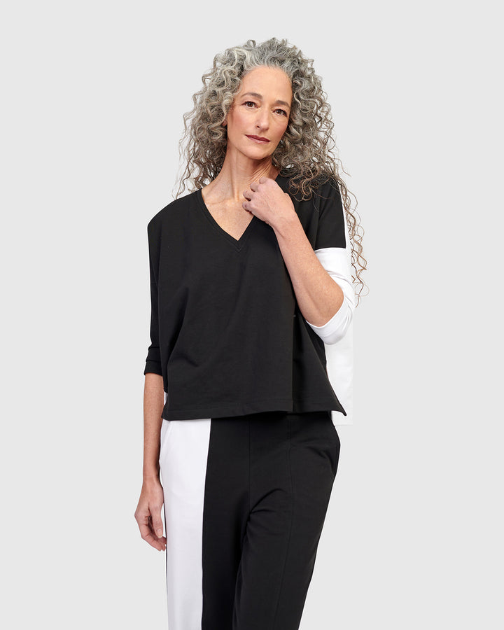 Sadie Boxy Top, Black/White