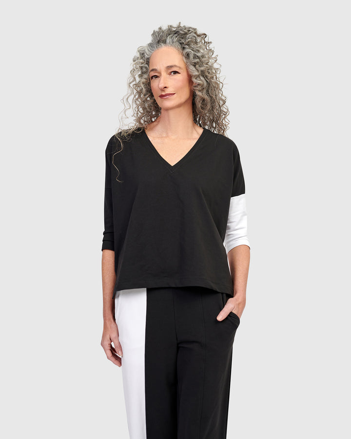 Sadie Boxy Top, Black/White