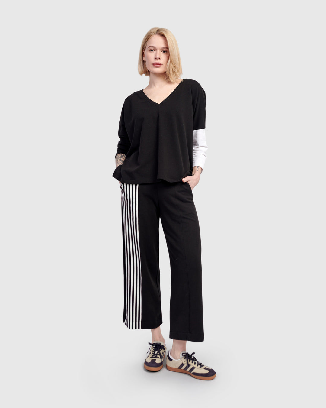 Sadie Boxy Top, Black/White