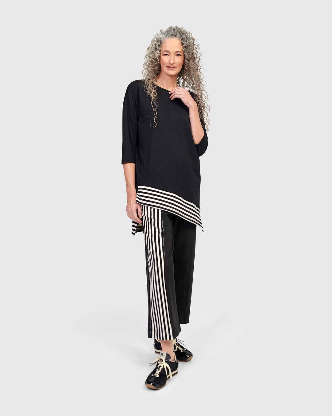 Karina Relaxed Tunic Top, Stripes