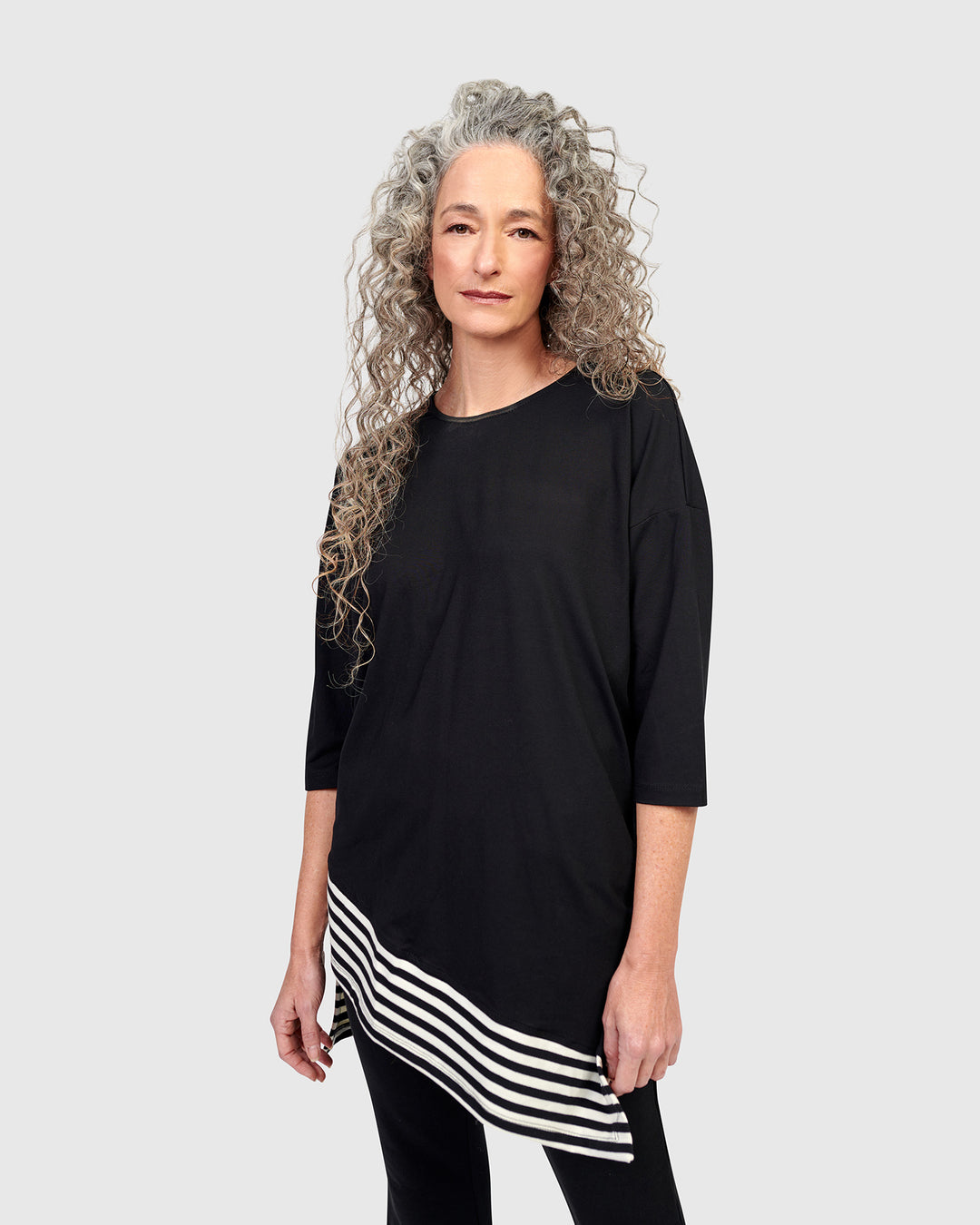 Karina Relaxed Tunic Top, Stripes