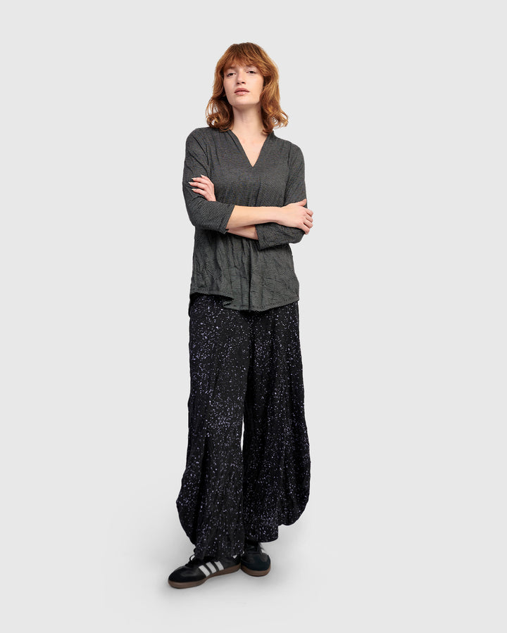 Clarke V-Neck Top, Pinstripes