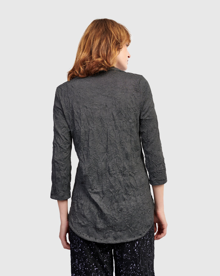Clarke V-Neck Top, Pinstripes