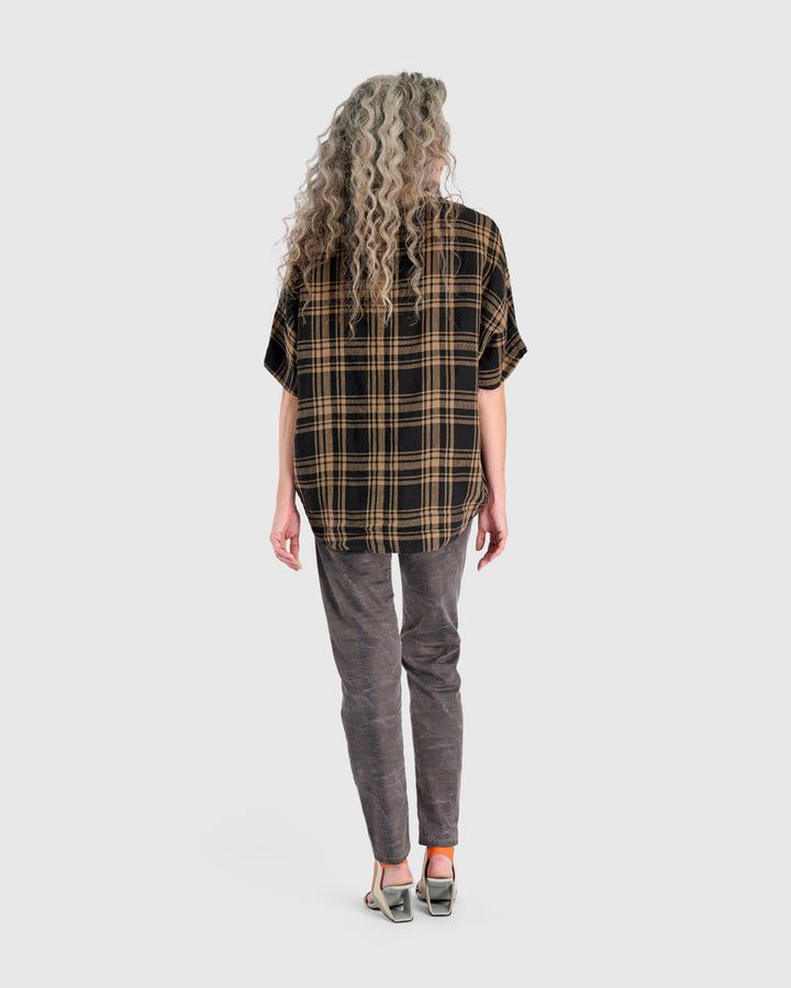 Tawny Pullover Top, Sepia/Black