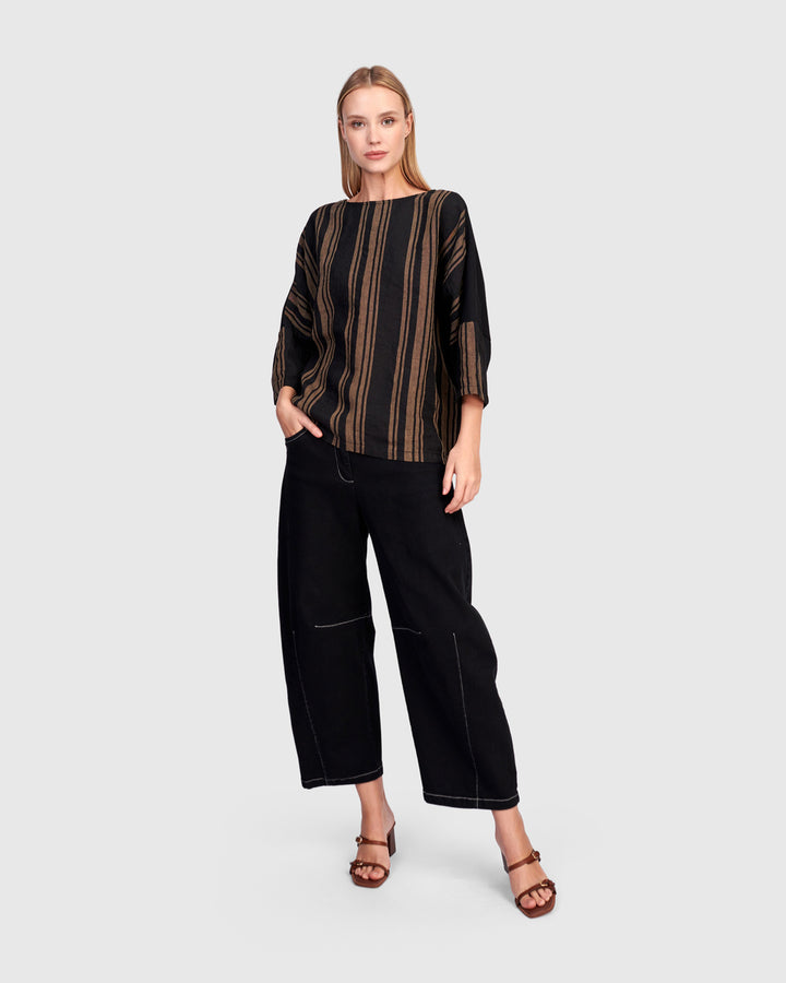 Russet Boxy Top, Sepia/Black