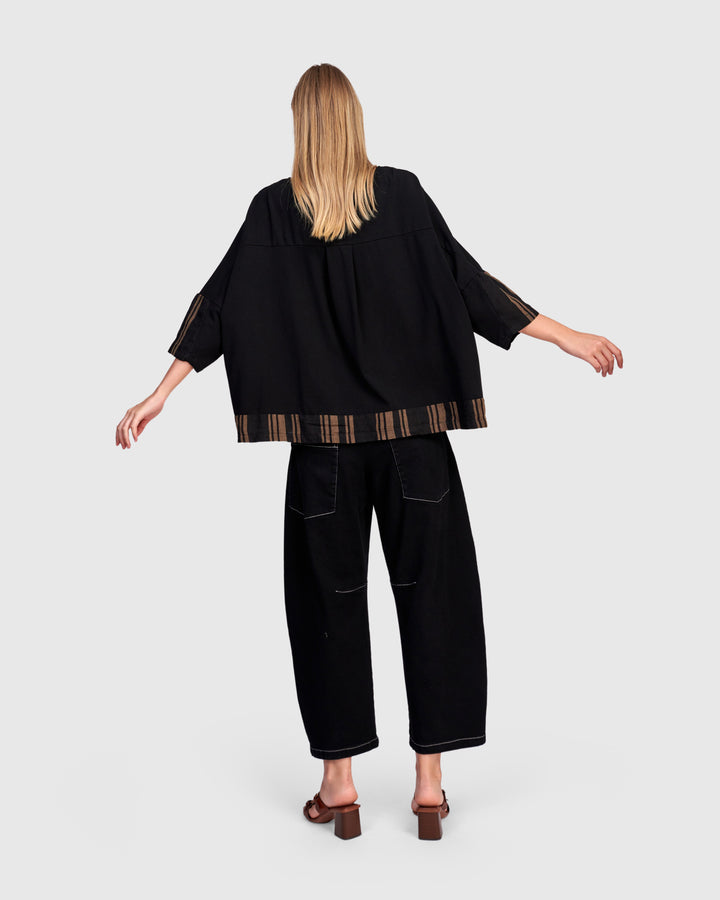 Russet Boxy Top, Sepia/Black