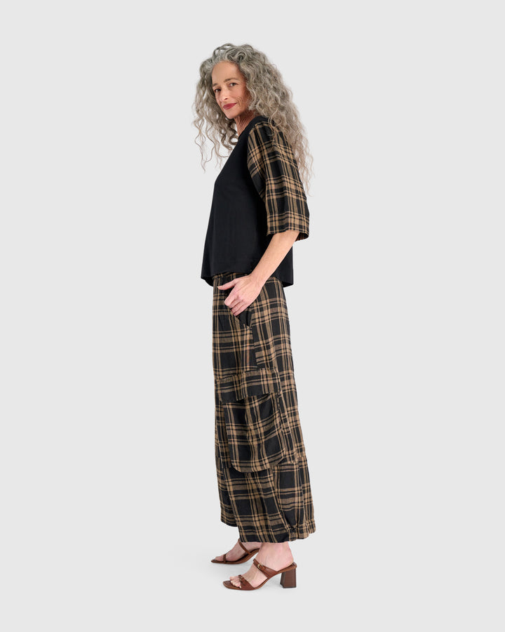 Vetiver Top, Black/Sepia