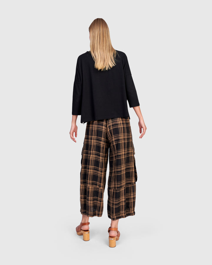 Oud Pockets Top, Black/Sepia