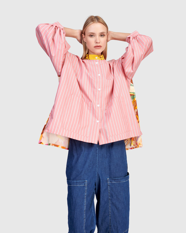 Camellia Puff Shirt, Blush