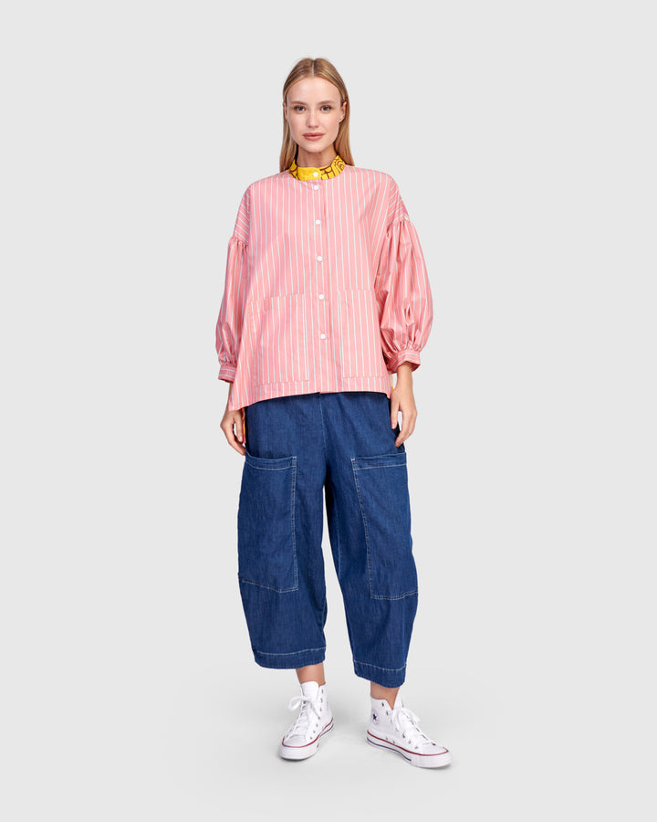 Camellia Puff Shirt, Blush