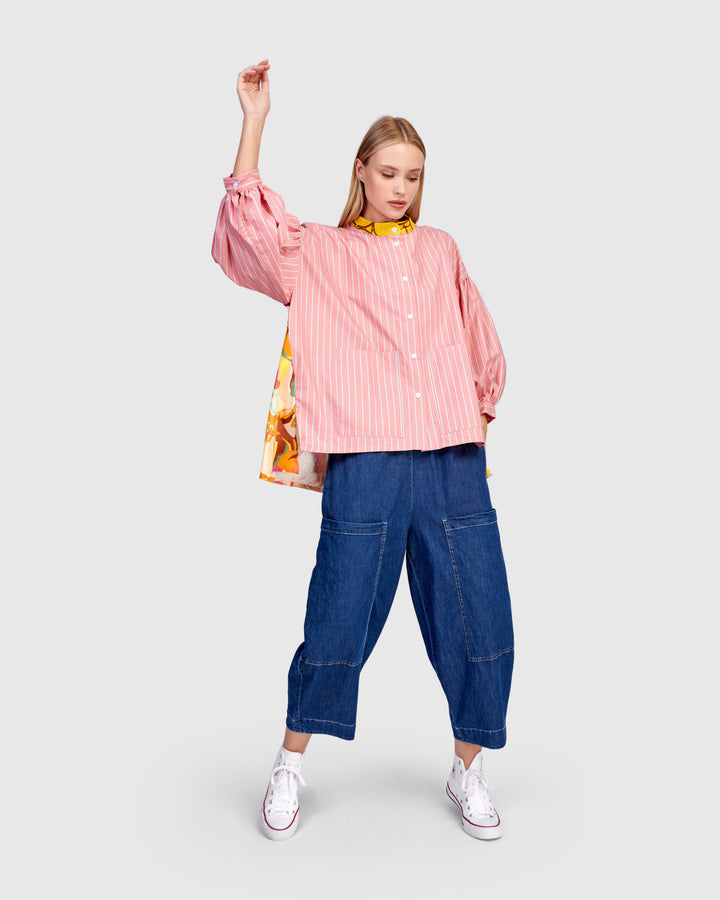 Camellia Puff Shirt, Blush