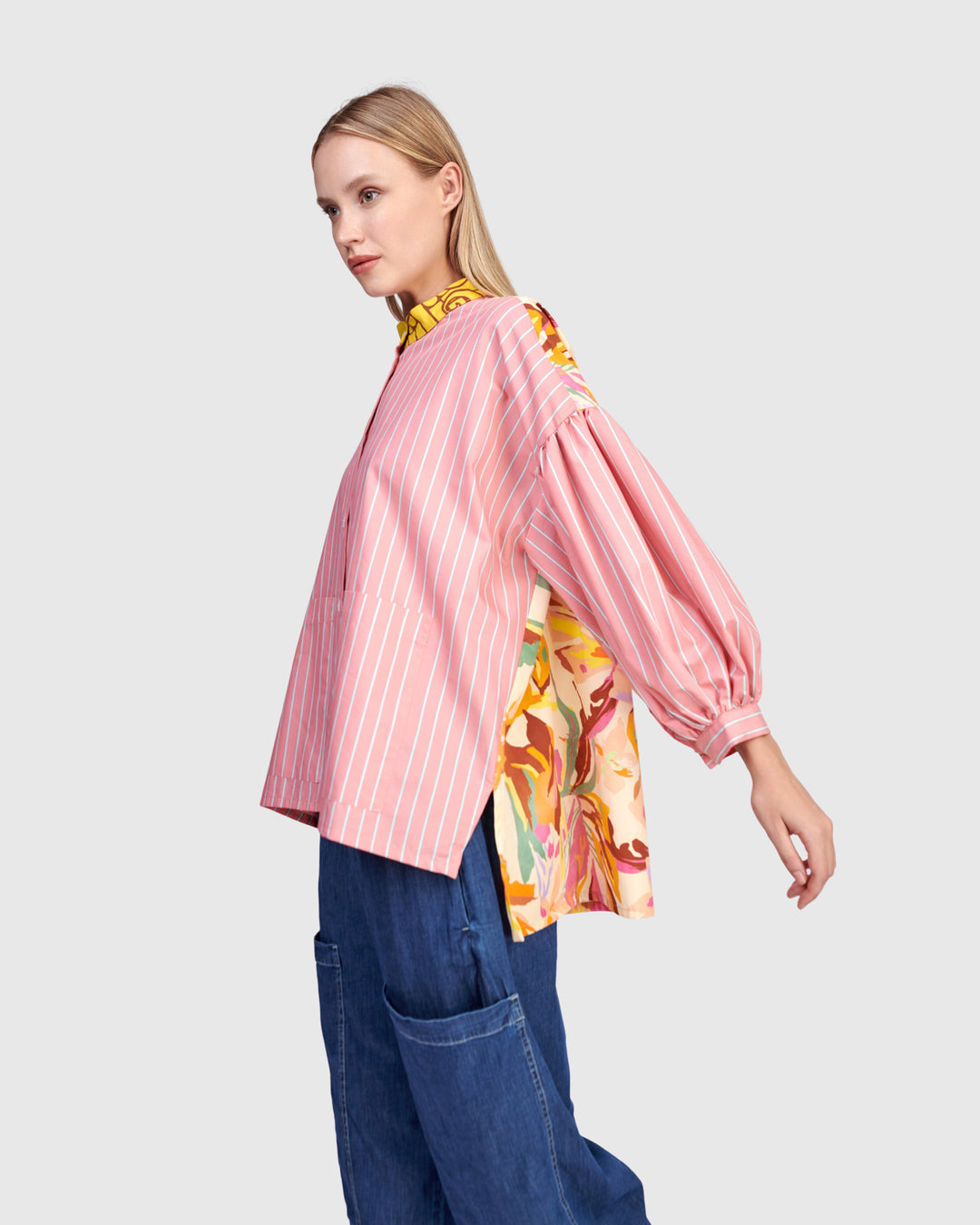 Camellia Puff Shirt, Blush