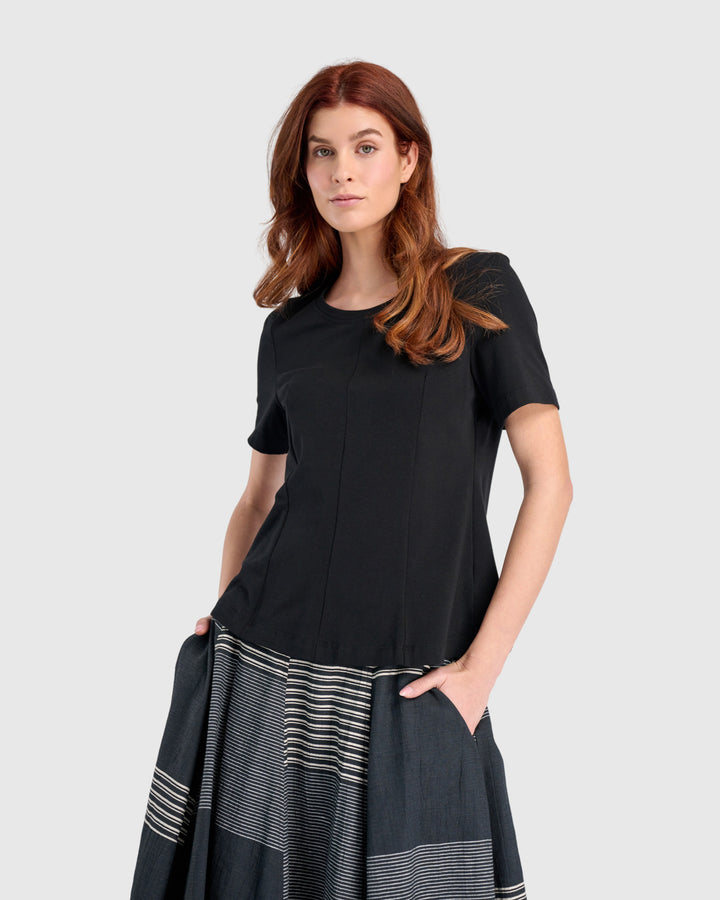 Essential Shaped Terry Tee, Black